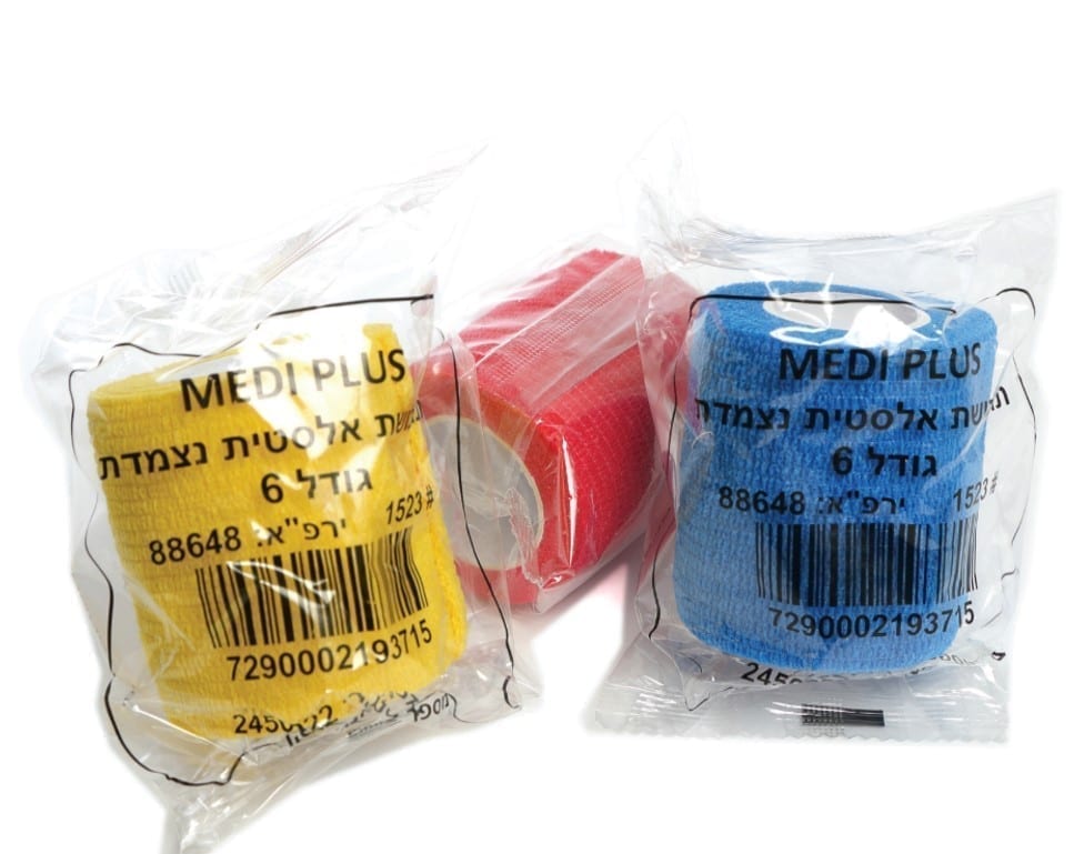 חבישה אלסטית צבעונית נדבקת