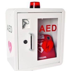 ארון מתכת למכשיר החייאה