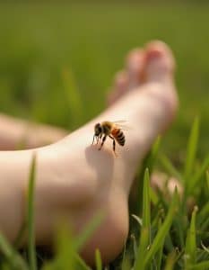 עקיצת דבורה בכף הרגל